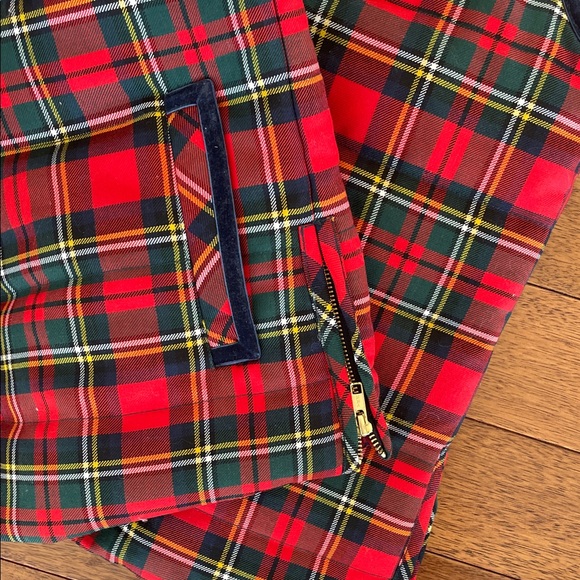 J. Crew Red and Navy Plaid Quilted Vest - Picture 5 of 5